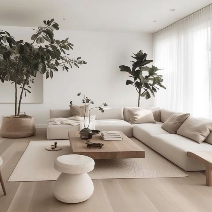 light colored living room interior design