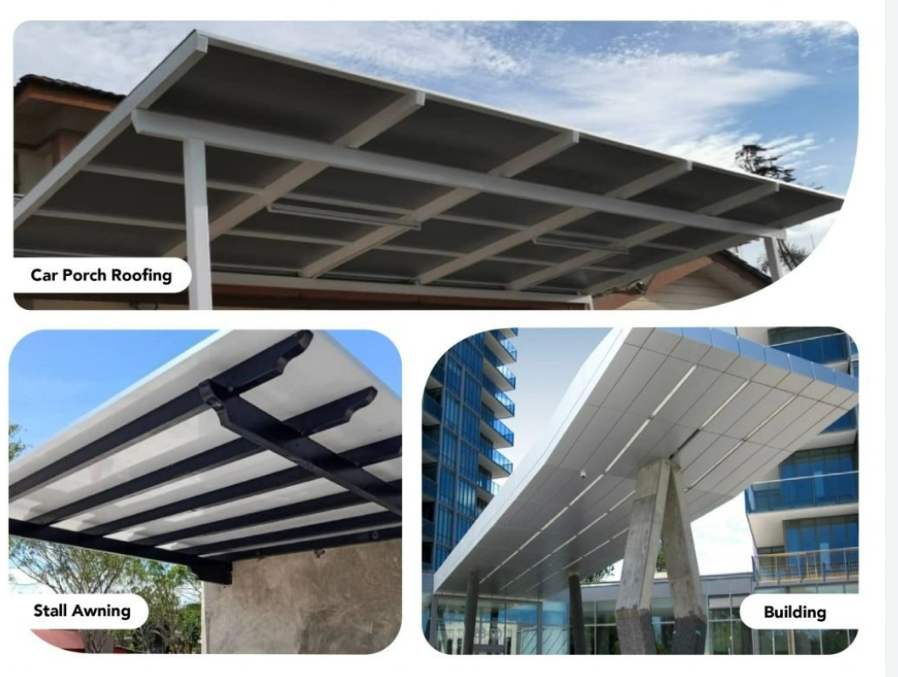 3 different designs of unconventional aluminum composite roofs
