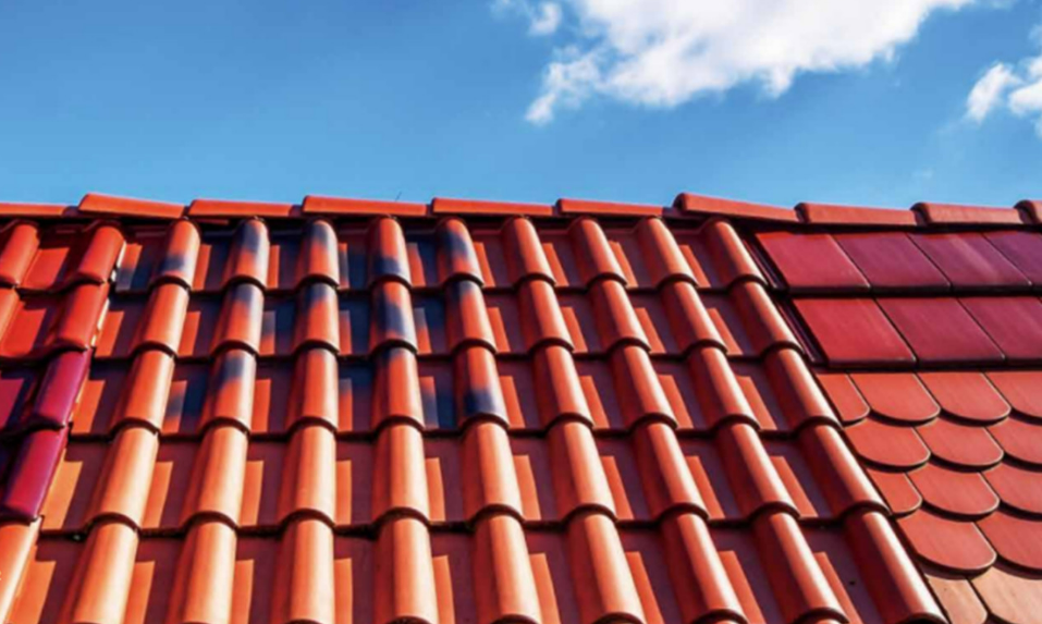 red clay tile roof under the sky